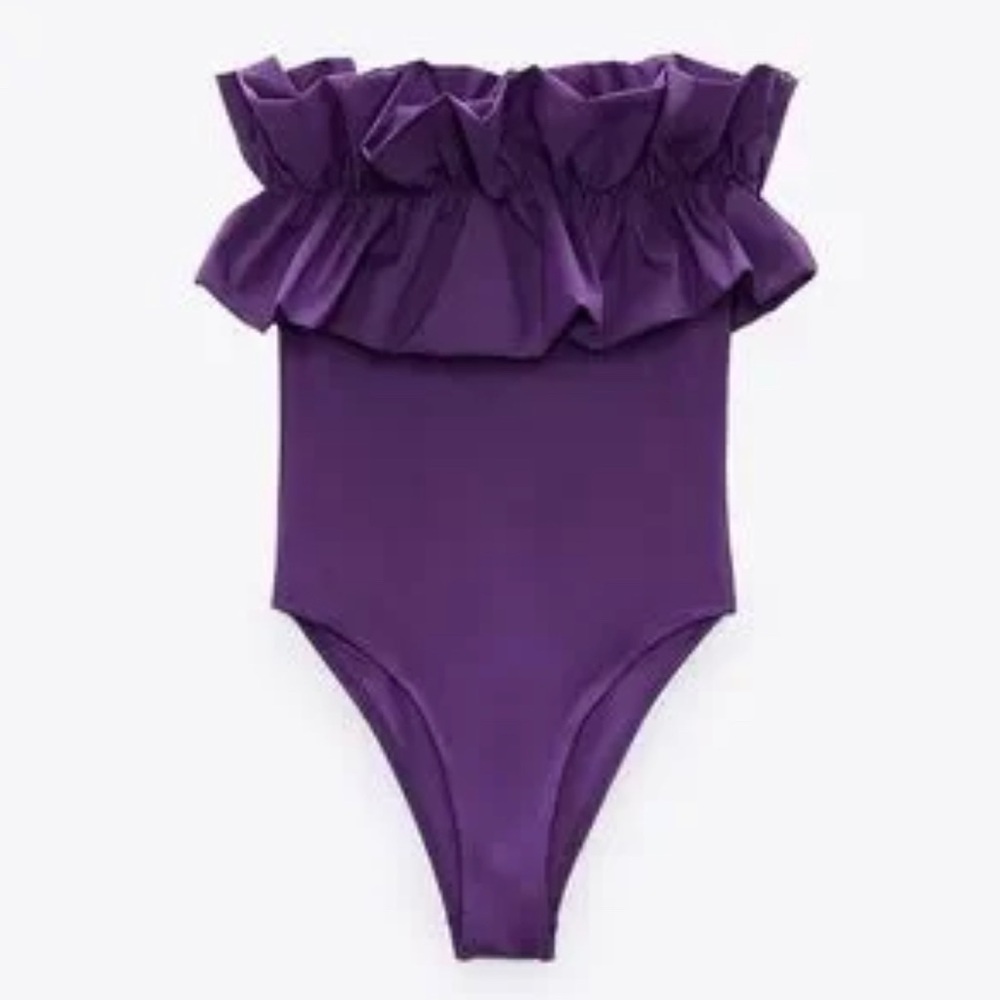 Zara Purple One Piece Swimsuit